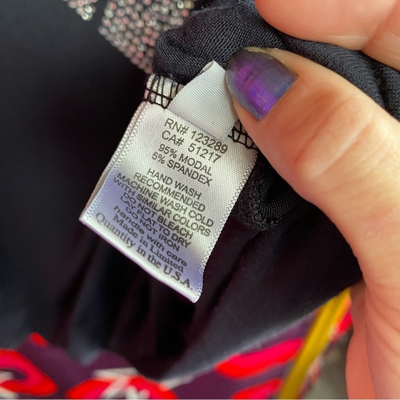 Lauren Moshi Crystal Love Cutout Cold Shoulder Long Sleeve Top Modal Embellished - Picture 10 of 14